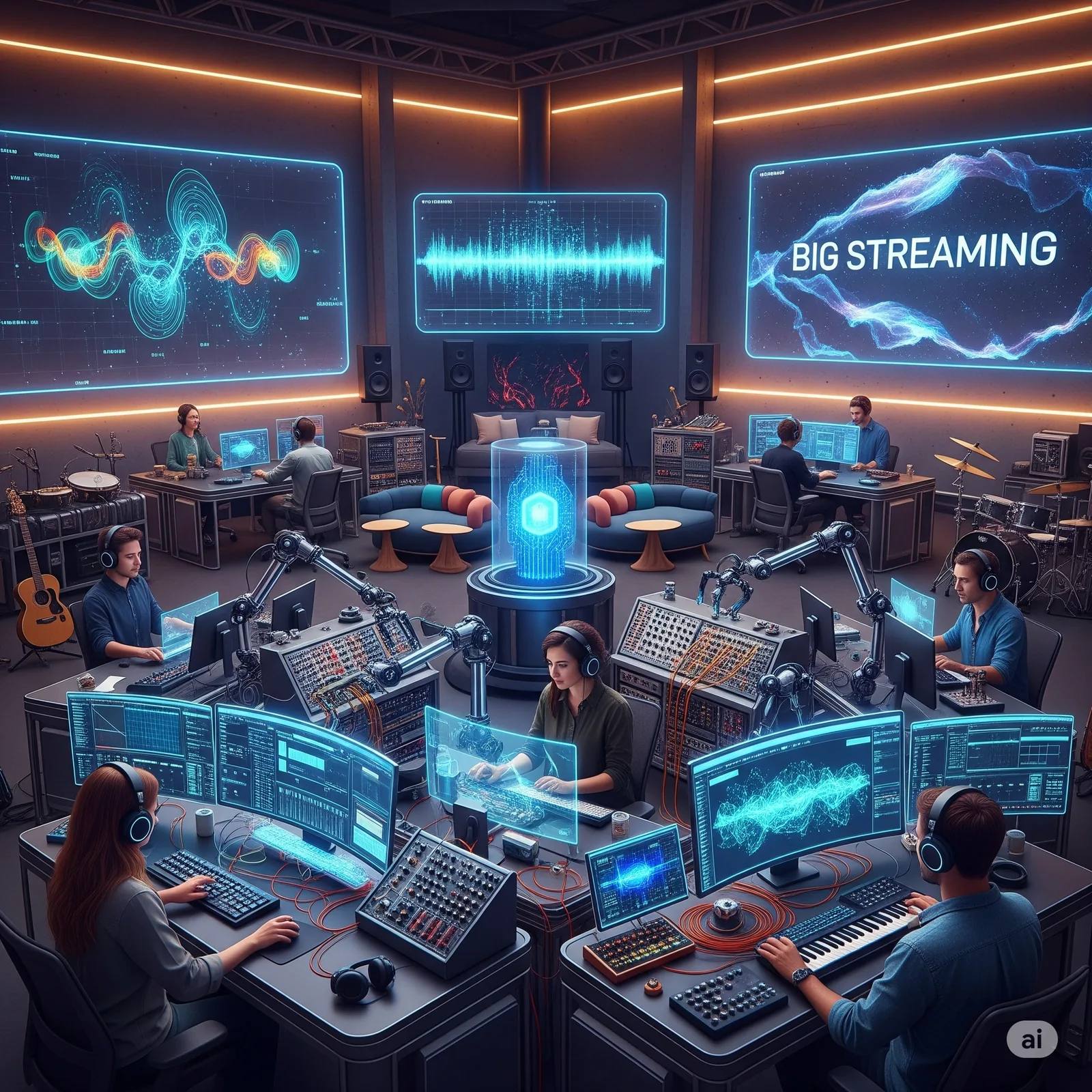 An AI generated image of a Big Streaming AI Musical Generation Lab